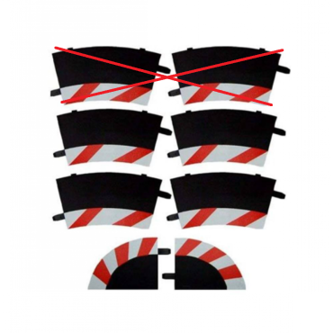 CONJUNTO 4 CHICANES INTERNAS CURVA 2/30 GRAUS PARA AUTORAMA CARRERA DIGITAL 1/24 E 1/32 E EVOLUTION 20020591 AV